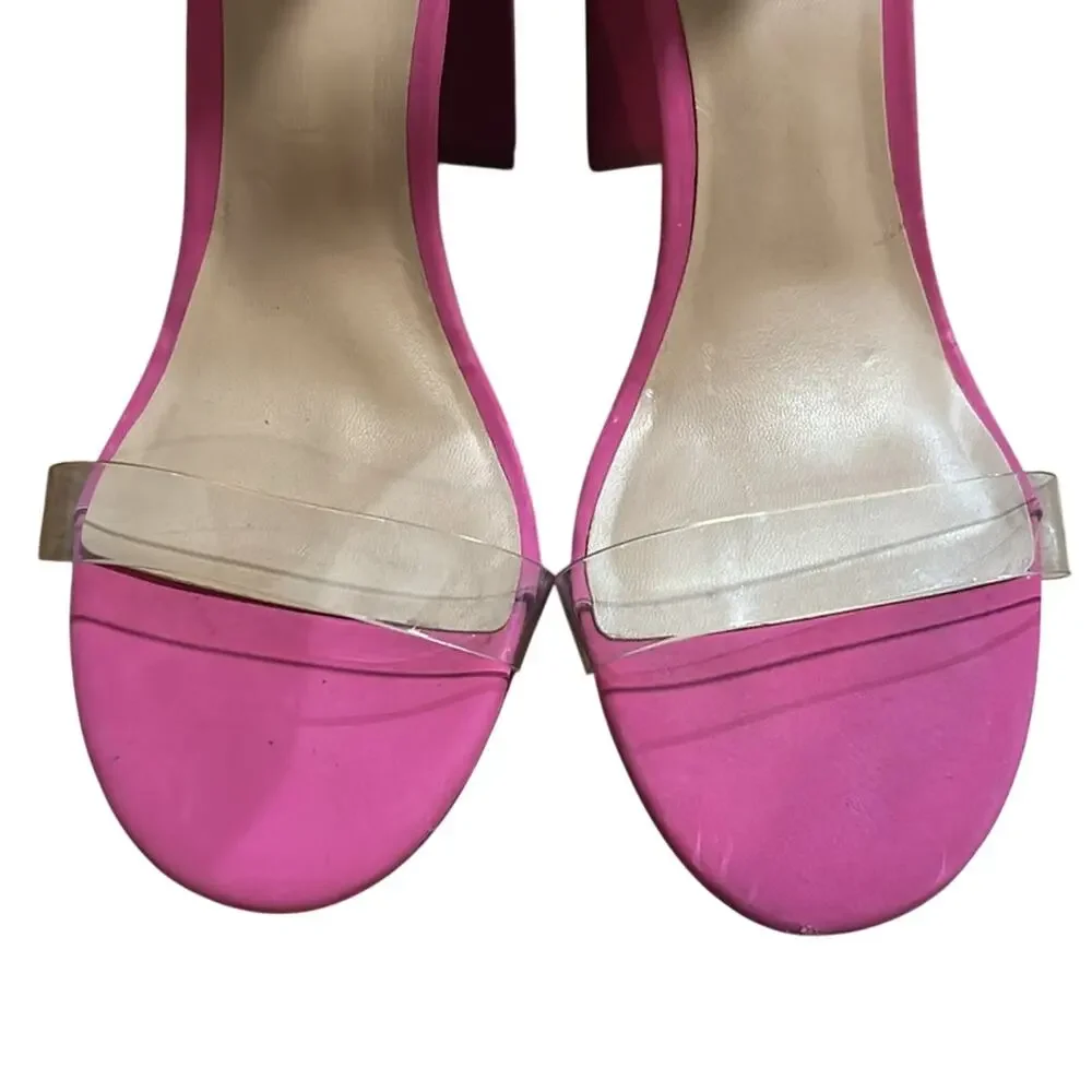 Woman’s Call It Spring Pink Chunky Heels Size 10
